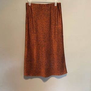 Leopard Midi Slip Skirt